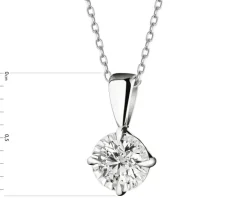 Zawieszka z białego złota z brylantem - 0,08 ct - próba 585
