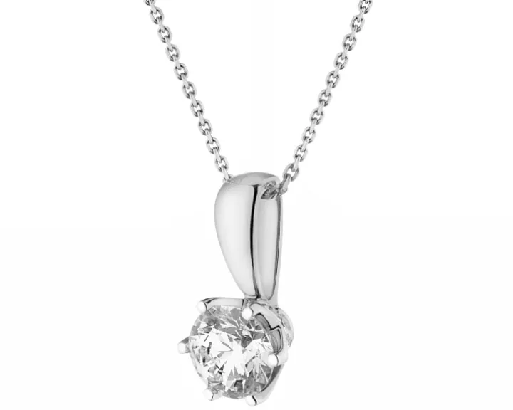 Zawieszka z białego złota z brylantami - 0,52 ct - próba 750