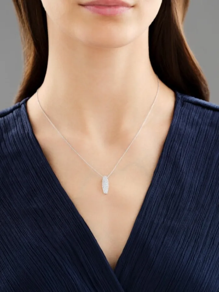 Zawieszka z białego złota z brylantami - 0,50 ct - próba 750