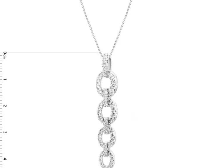 Zawieszka z białego złota z brylantami - 0,75 ct - próba 585