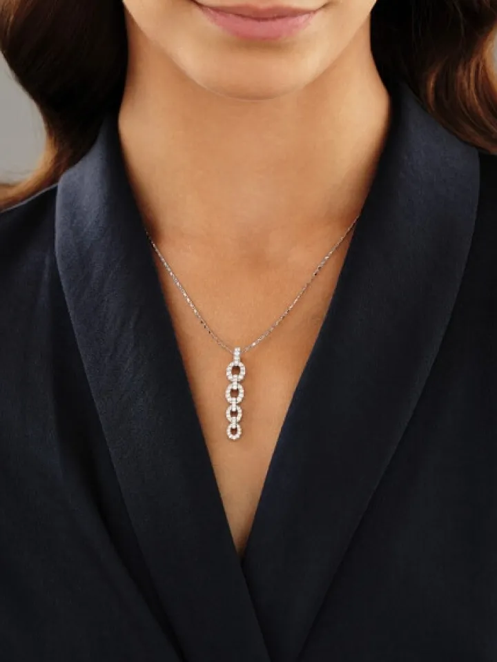 Zawieszka z białego złota z brylantami - 0,75 ct - próba 585