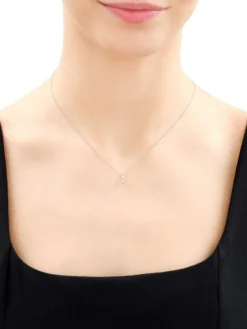 Zawieszka z białego złota z brylantem - 0,01 ct - próba 375