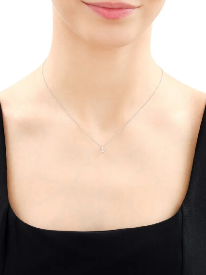 Zawieszka z białego złota z brylantem - 0,01 ct - próba 375