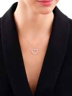 Zawieszka z białego złota z brylantami - serce - 0,33 ct - próba 585