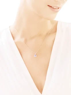 Zawieszka z białego złota z brylantami i tanzanitem - próba 585