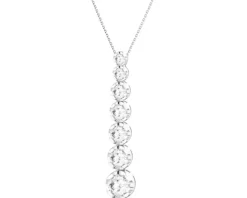 Zawieszka z białego złota z brylantami laboratoryjnymi - 1,00 ct - próba 750