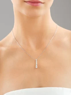 Zawieszka z białego złota z brylantami laboratoryjnymi - 1,00 ct - próba 750