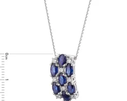 Zawieszka z białego złota z brylantami i szafirami - próba 585