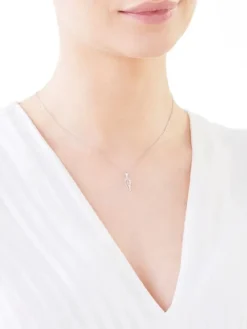 Zawieszka z białego złota z diamentami - skrzydło - 0,01 ct - próba 375