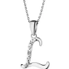 Zawieszka z białego złota z diamentem - litera L - 0,003 ct - próba 585