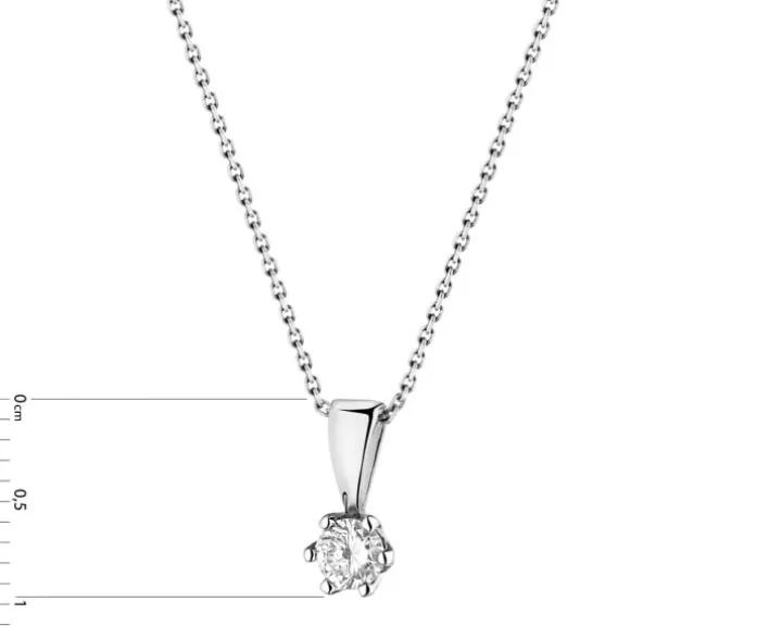 Zawieszka z białego złota z brylantem - 0,16 ct - próba 750