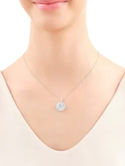 Zawieszka z białego złota z brylantami i topazami - próba 585