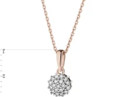 Zawieszka z różowego złota z diamentami - 0,05 ct - próba 585
