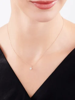 Zawieszka z różowego złota z diamentami - 0,05 ct - próba 585