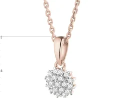 Zawieszka z różowego złota z diamentami - 0,04 ct - próba 585