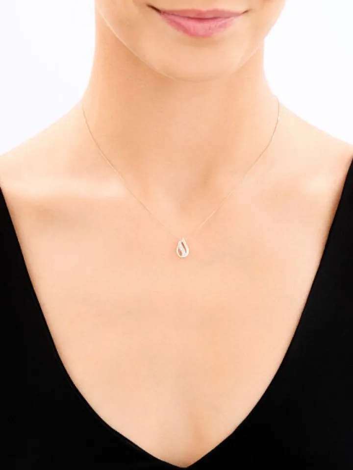 Zawieszka z różowego złota z diamentem - 0,006 ct - próba 375