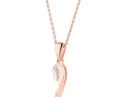 Zawieszka z różowego złota z diamentami - medalik Matka Boska - 0,006 ct - próba 375