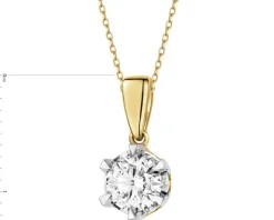 Zawieszka z żółtego i białego złota z brylantem - 0,50 ct - próba 585