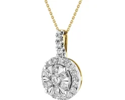 Zawieszka z żółtego i białego złota z brylantami - 1,02 ct - próba 585