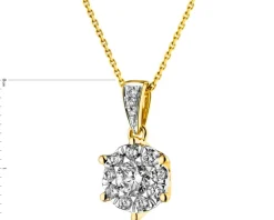 Zawieszka z żółtego i białego złota z brylantami - 0,52 ct - próba 585