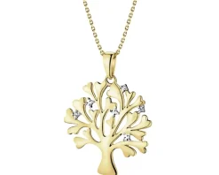 Zawieszka  z żółtego z diamentami - drzewko - 0,01 ct - próba 375