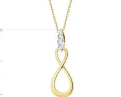 Zawieszka z żółtego złota z brylantami - nieskończoność - 0,05 ct - próba 585