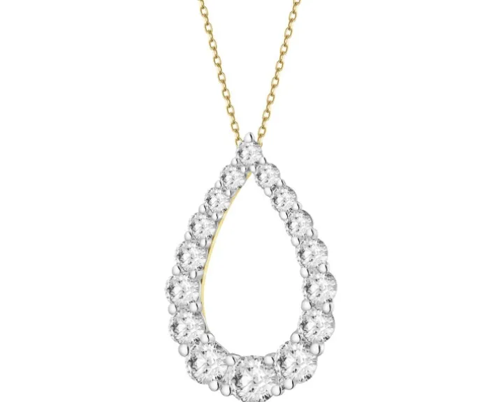 Zawieszka z żółtego złota z brylantami laboratoryjnymi - 1,00 ct - próba 585