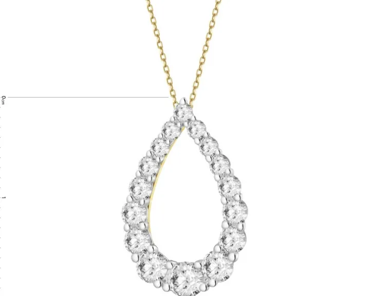 Zawieszka z żółtego złota z brylantami laboratoryjnymi - 1,00 ct - próba 585