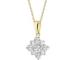 Zawieszka z żółtego złota z brylantami laboratoryjnymi - 0,50 ct - próba 585