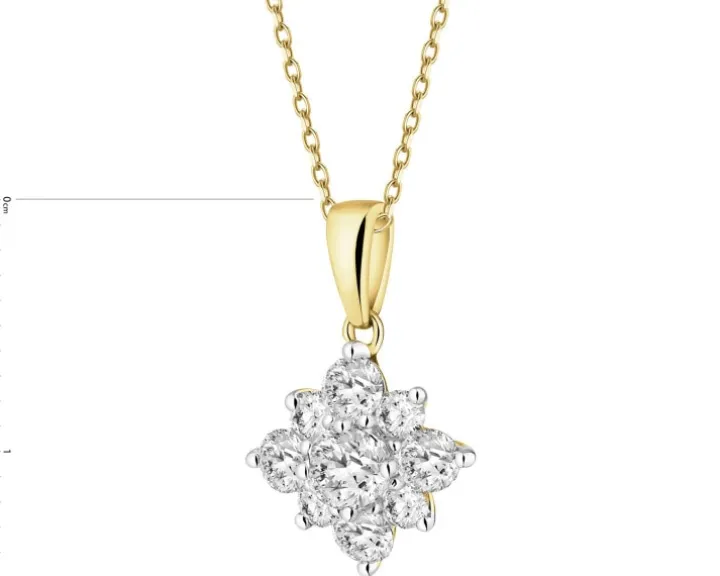 Zawieszka z żółtego złota z brylantami laboratoryjnymi - 0,50 ct - próba 585