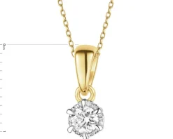 Zawieszka z żółtego złota z brylantem - 0,12 ct - próba 585