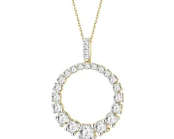 Zawieszka z żółtego złota z brylantami laboratoryjnymi - koło - 0,85 ct - próba 585