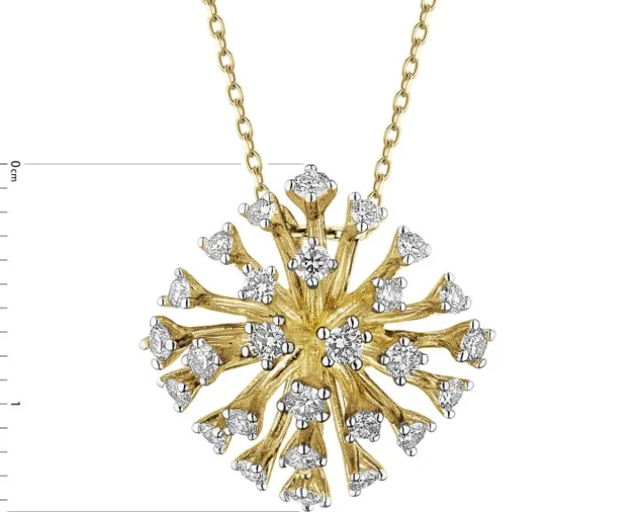 Zawieszka z żółtego złota z brylantami - 0,34 ct - próba 585