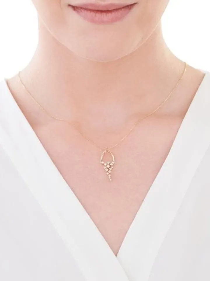 Zawieszka z żółtego złota z brylantami - 0,33 ct - próba 585