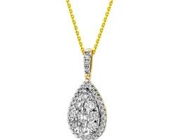 Zawieszka z żółtego złota z brylantami - 0,57 ct - próba 585