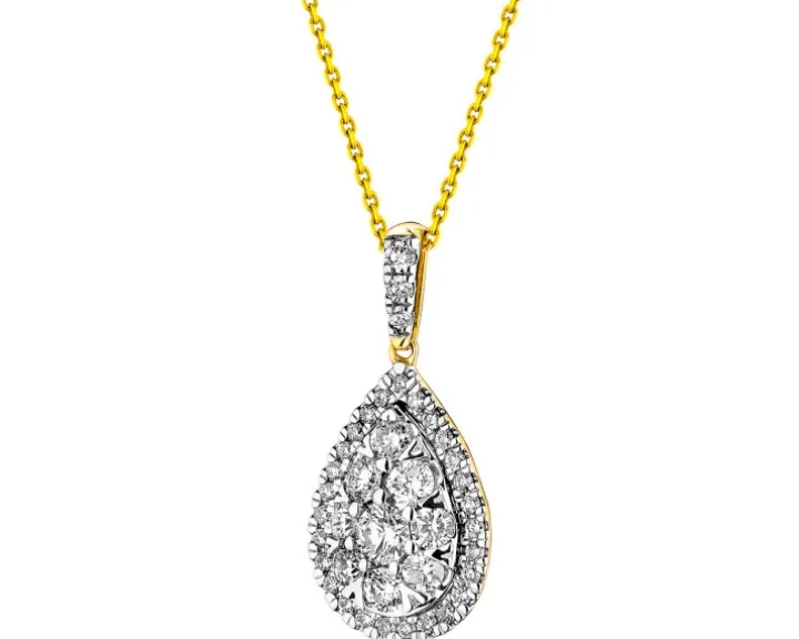 Zawieszka z żółtego złota z brylantami - 0,57 ct - próba 585