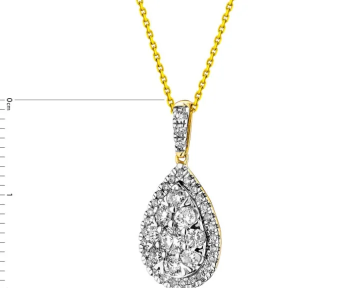 Zawieszka z żółtego złota z brylantami - 0,57 ct - próba 585