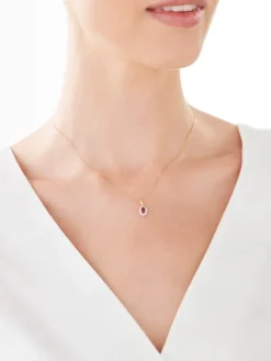 Zawieszka z żółtego złota z brylantami i rubinem - próba 585