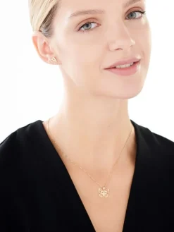 Zawieszka z żółtego złota z brylantem - motyl - 0,01 ct - próba 375