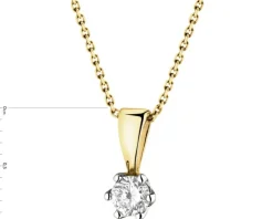 Zawieszka z żółtego złota z brylantem - 0,16 ct - próba 585