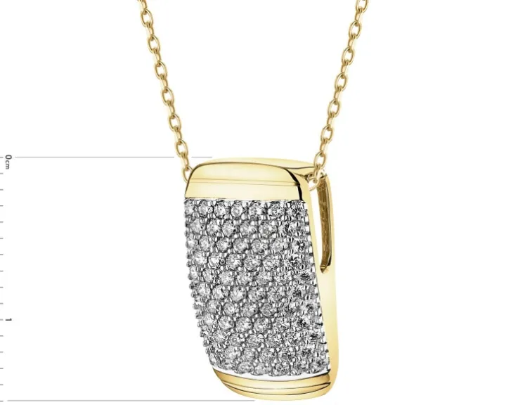 Zawieszka z żółtego złota z brylantami - 0,30 ct - próba 585