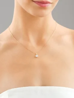 Zawieszka z  żółtego złota z brylantami laboratoryjnymi - 0,35 ct - próba 585