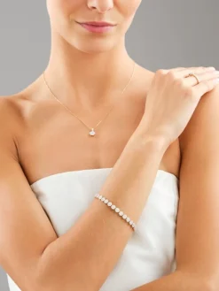 Zawieszka z  żółtego złota z brylantami laboratoryjnymi - 0,35 ct - próba 585