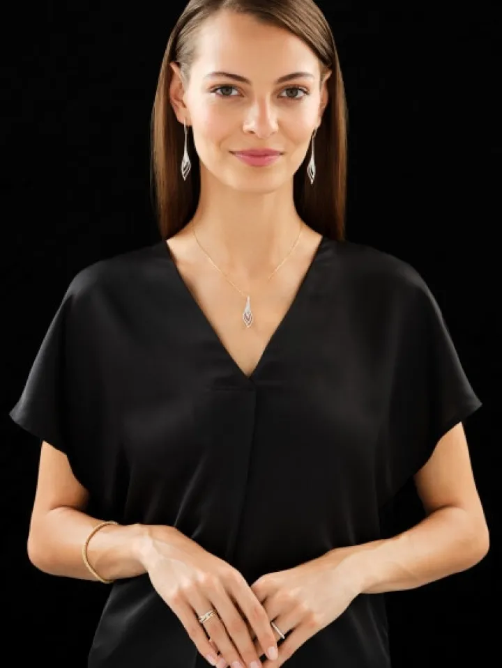 Zawieszka z żółtego złota z brylantami - 0,44 ct - próba 585