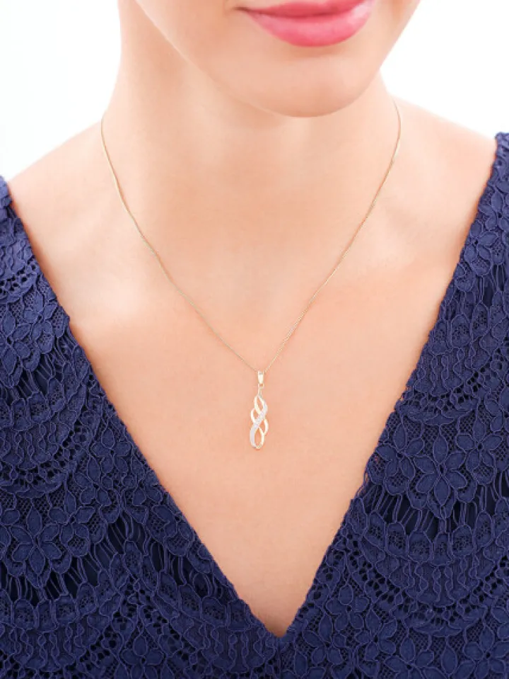 Zawieszka z żółtego złota z brylantami - 0,02 ct - próba 585