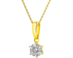 Zawieszka z żółtego złota z brylantami - 0,16 ct - próba 585