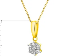 Zawieszka z żółtego złota z brylantami - 0,16 ct - próba 585
