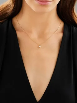 Zawieszka z żółtego złota z brylantem laboratoryjnym - 0,25 ct - próba 585