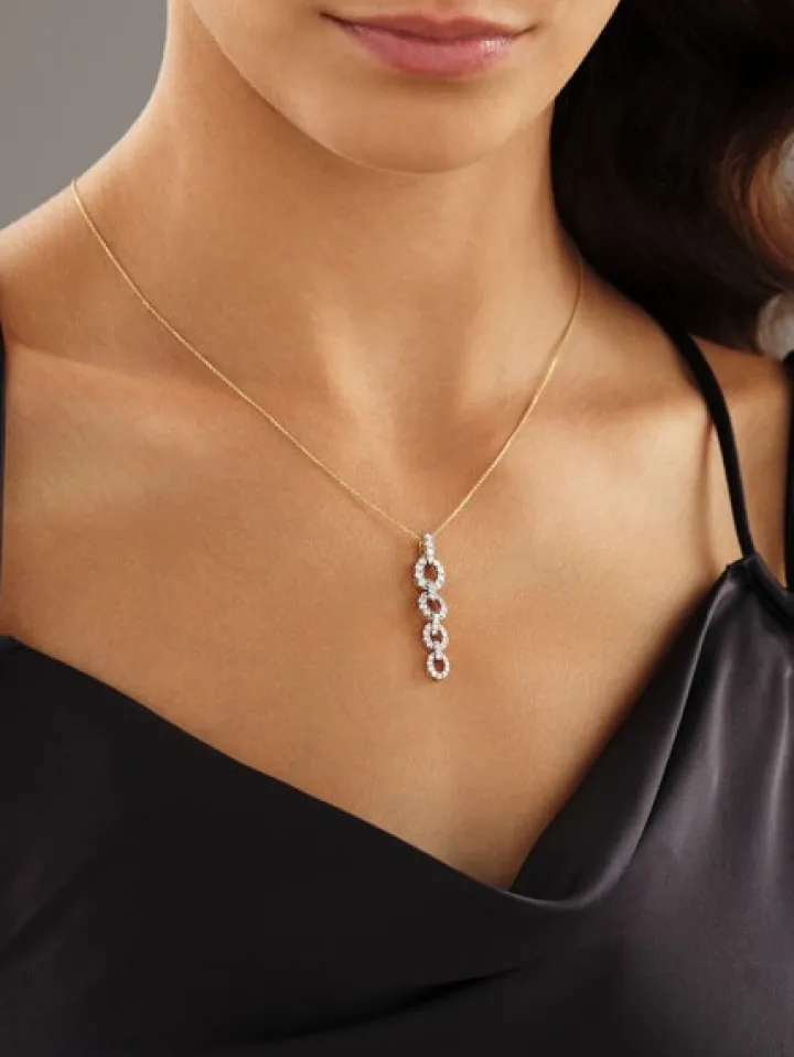 Zawieszka z żółtego złota z brylantami - 0,75 ct - próba 585