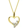 Zawieszka z żółtego złota z brylantami - serce - 0,12 ct - próba 585